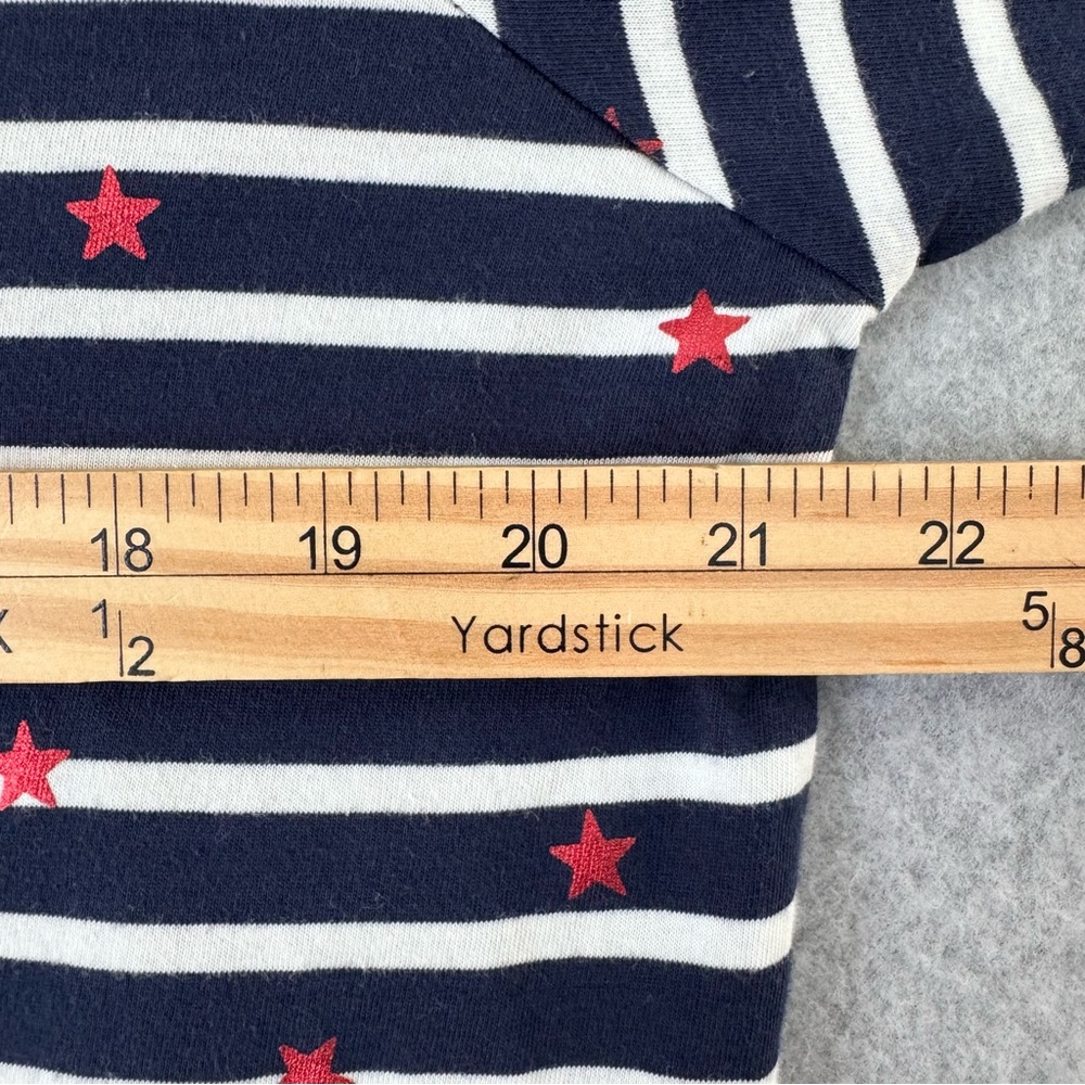 Boden T Shirt Women 16 / 18 Blue White Striped Red Stars Long Sleeve Cotton READ - Picture 16 of 16